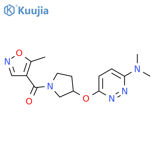 N,N-dimethyl-6-{[1-(5-methyl-1,2-oxazole-4-carbonyl)pyrrolidin-3-yl]oxy}pyridazin-3-amine structure