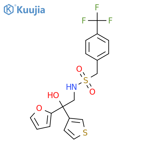 N-2-(furan-2-yl)-2-hydroxy-2-(thiophen-3-yl)ethyl-1-4-(trifluoromethyl)phenylmethanesulfonamide structure