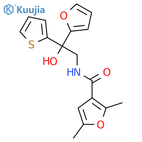 N-[2-(furan-2-yl)-2-hydroxy-2-(thiophen-2-yl)ethyl]-2,5-dimethylfuran-3-carboxamide structure