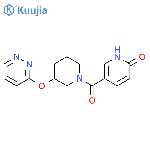 5-[3-(pyridazin-3-yloxy)piperidine-1-carbonyl]-1,2-dihydropyridin-2-one structure