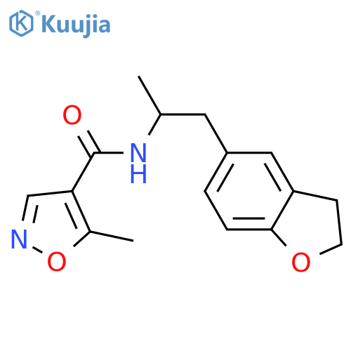 N-1-(2,3-dihydro-1-benzofuran-5-yl)propan-2-yl-5-methyl-1,2-oxazole-4-carboxamide structure