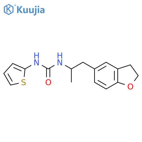 1-1-(2,3-dihydro-1-benzofuran-5-yl)propan-2-yl-3-(thiophen-2-yl)urea structure