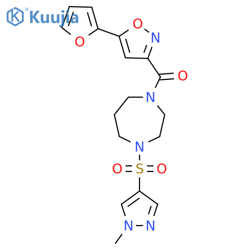 1-[5-(furan-2-yl)-1,2-oxazole-3-carbonyl]-4-[(1-methyl-1H-pyrazol-4-yl)sulfonyl]-1,4-diazepane structure