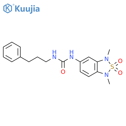 3-(1,3-dimethyl-2,2-dioxo-1,3-dihydro-2lambda6,1,3-benzothiadiazol-5-yl)-1-(3-phenylpropyl)urea structure