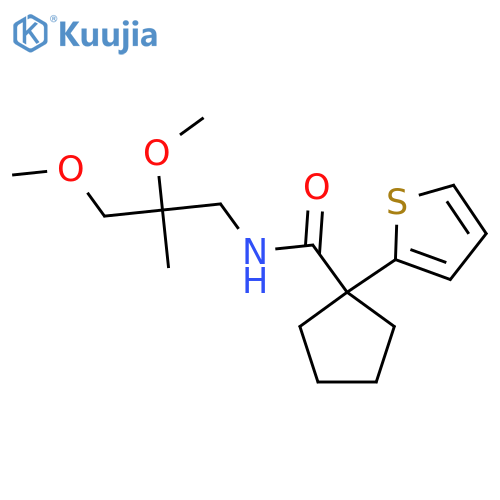 N-(2,3-dimethoxy-2-methylpropyl)-1-(thiophen-2-yl)cyclopentane-1-carboxamide structure