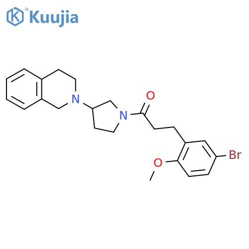 3-(5-bromo-2-methoxyphenyl)-1-(3-(3,4-dihydroisoquinolin-2(1H)-yl)pyrrolidin-1-yl)propan-1-one structure