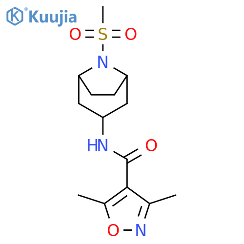 3,5-dimethyl-N-(8-methylsulfonyl-8-azabicyclo[3.2.1]octan-3-yl)-1,2-oxazole-4-carboxamide structure