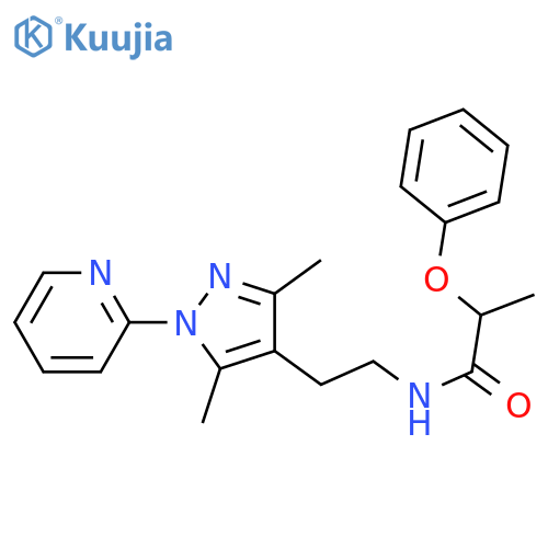 N-{2-[3,5-dimethyl-1-(pyridin-2-yl)-1H-pyrazol-4-yl]ethyl}-2-phenoxypropanamide structure