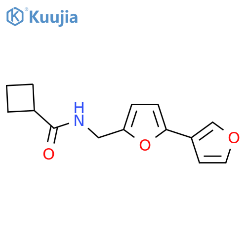 N-({[2,3'-bifuran]-5-yl}methyl)cyclobutanecarboxamide structure