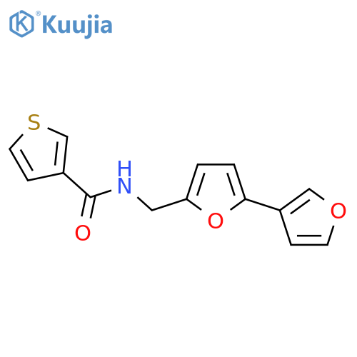 N-({[2,3'-bifuran]-5-yl}methyl)thiophene-3-carboxamide structure