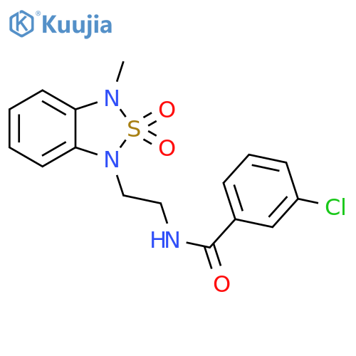 3-chloro-N-2-(3-methyl-2,2-dioxo-1,3-dihydro-2lambda6,1,3-benzothiadiazol-1-yl)ethylbenzamide structure