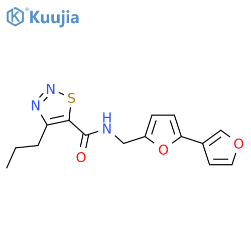 N-({2,3'-bifuran-5-yl}methyl)-4-propyl-1,2,3-thiadiazole-5-carboxamide structure
