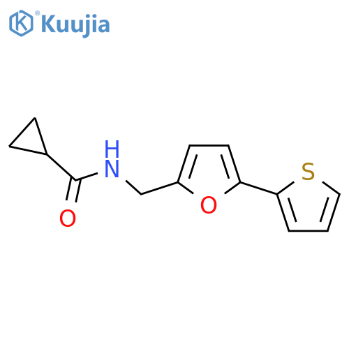 N-{[5-(thiophen-2-yl)furan-2-yl]methyl}cyclopropanecarboxamide structure