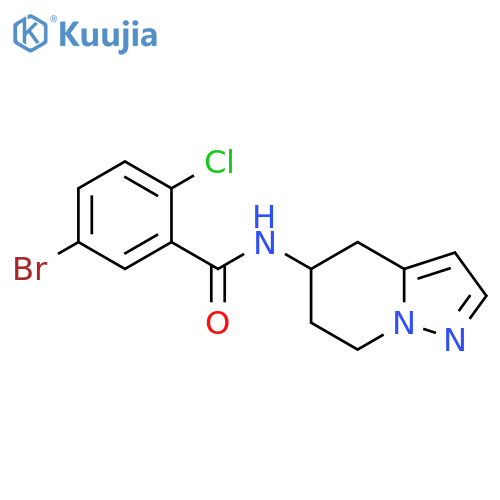 5-bromo-2-chloro-N-{4H,5H,6H,7H-pyrazolo[1,5-a]pyridin-5-yl}benzamide structure
