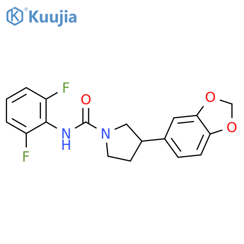 3-(2H-1,3-benzodioxol-5-yl)-N-(2,6-difluorophenyl)pyrrolidine-1-carboxamide structure