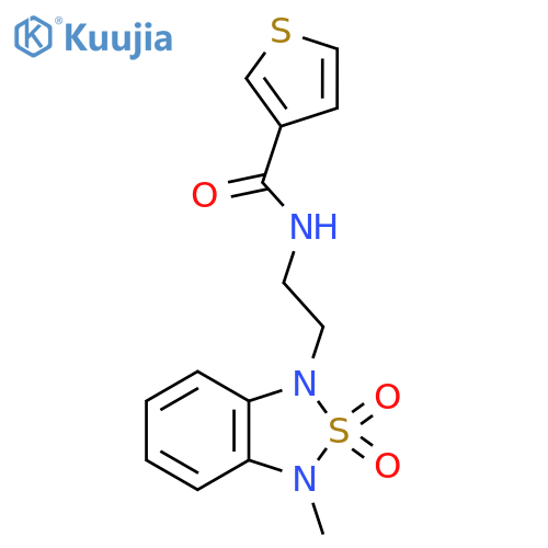 N-2-(3-methyl-2,2-dioxo-1,3-dihydro-2lambda6,1,3-benzothiadiazol-1-yl)ethylthiophene-3-carboxamide structure