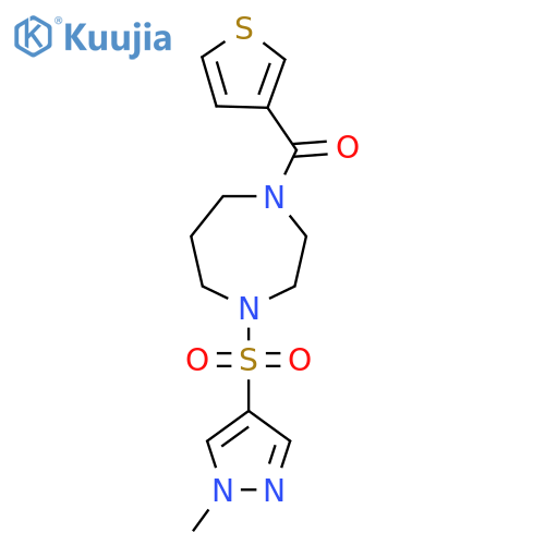 1-(1-methyl-1H-pyrazol-4-yl)sulfonyl-4-(thiophene-3-carbonyl)-1,4-diazepane structure