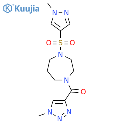 1-(1-methyl-1H-1,2,3-triazole-4-carbonyl)-4-[(1-methyl-1H-pyrazol-4-yl)sulfonyl]-1,4-diazepane structure