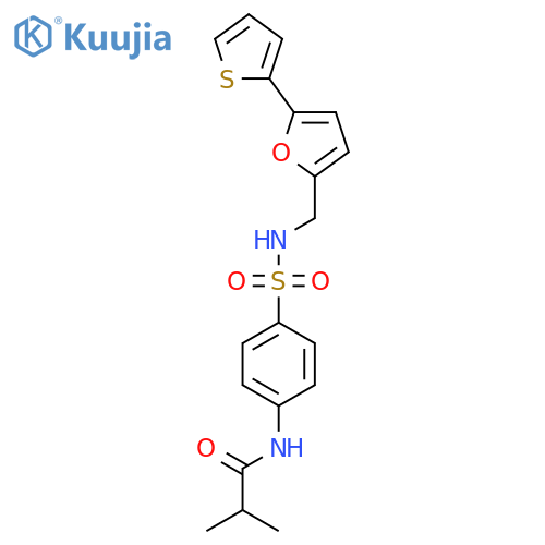2-methyl-N-4-({5-(thiophen-2-yl)furan-2-ylmethyl}sulfamoyl)phenylpropanamide structure
