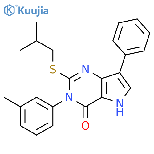 3-(3-methylphenyl)-2-[(2-methylpropyl)sulfanyl]-7-phenyl-3H,4H,5H-pyrrolo[3,2-d]pyrimidin-4-one structure