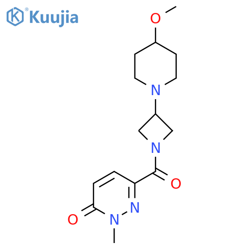 6-(3-(4-methoxypiperidin-1-yl)azetidine-1-carbonyl)-2-methylpyridazin-3(2H)-one structure