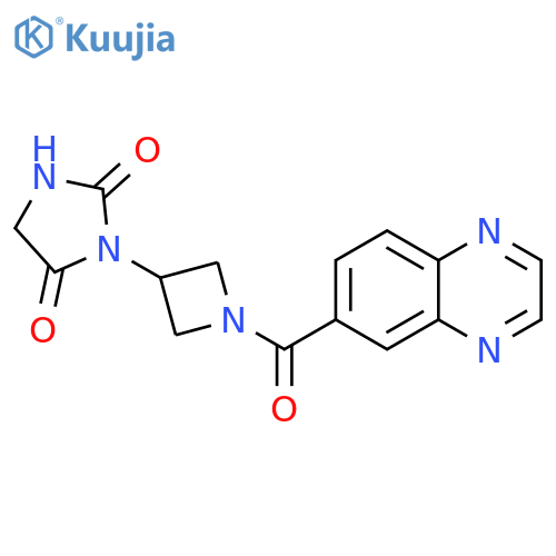 3-[1-(6-Quinoxalinylcarbonyl)-3-azetidinyl]-2,4-imidazolidinedione structure