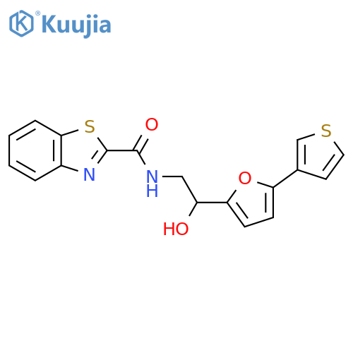 N-{2-hydroxy-2-5-(thiophen-3-yl)furan-2-ylethyl}-1,3-benzothiazole-2-carboxamide structure
