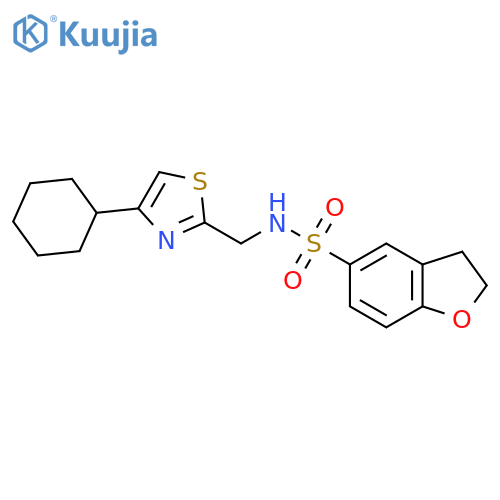 N-(4-cyclohexyl-1,3-thiazol-2-yl)methyl-2,3-dihydro-1-benzofuran-5-sulfonamide structure