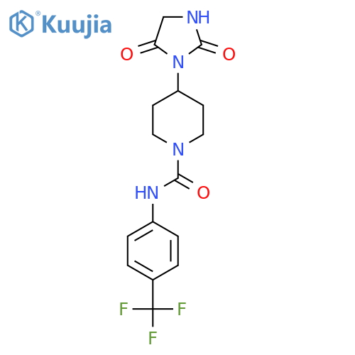 4-(2,5-dioxoimidazolidin-1-yl)-N-[4-(trifluoromethyl)phenyl]piperidine-1-carboxamide structure