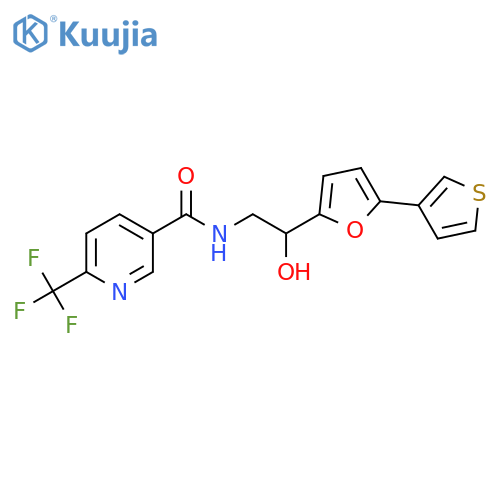 N-{2-hydroxy-2-5-(thiophen-3-yl)furan-2-ylethyl}-6-(trifluoromethyl)pyridine-3-carboxamide structure