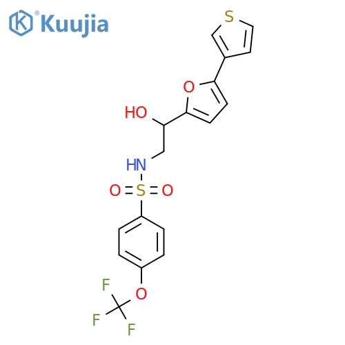 N-{2-hydroxy-2-[5-(thiophen-3-yl)furan-2-yl]ethyl}-4-(trifluoromethoxy)benzene-1-sulfonamide structure