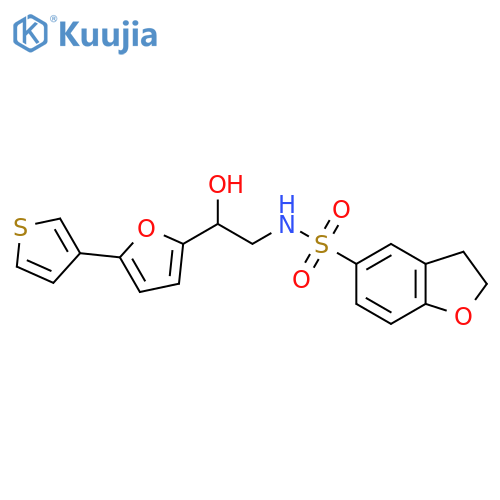 N-{2-hydroxy-2-[5-(thiophen-3-yl)furan-2-yl]ethyl}-2,3-dihydro-1-benzofuran-5-sulfonamide structure