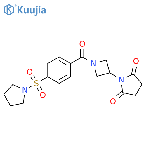 1-[1-(4-pyrrolidin-1-ylsulfonylbenzoyl)azetidin-3-yl]pyrrolidine-2,5-dione structure