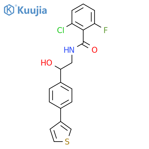 2-chloro-6-fluoro-N-{2-hydroxy-2-[4-(thiophen-3-yl)phenyl]ethyl}benzamide structure