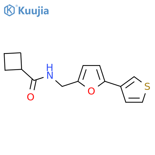 N-{[5-(thiophen-3-yl)furan-2-yl]methyl}cyclobutanecarboxamide structure