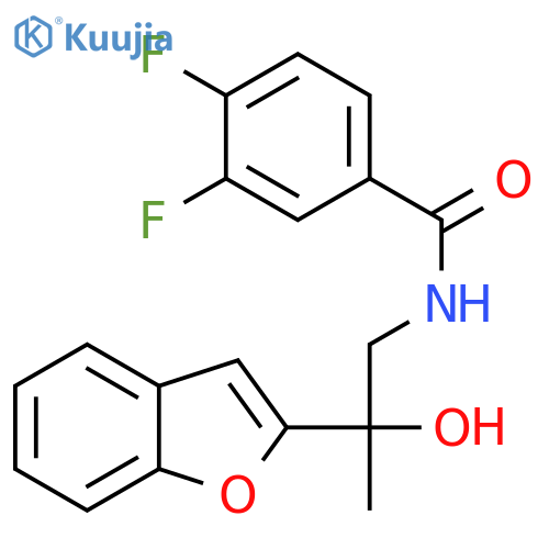 N-[2-(1-benzofuran-2-yl)-2-hydroxypropyl]-3,4-difluorobenzamide structure