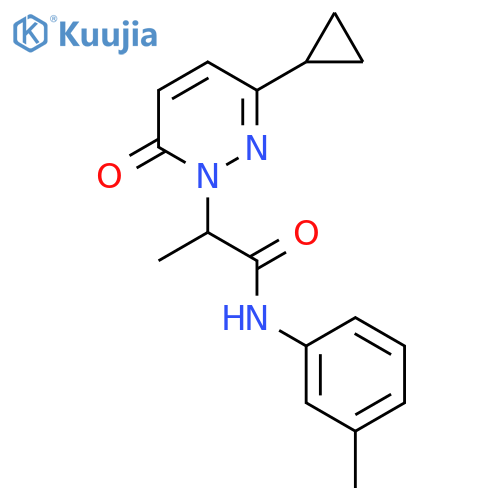 2-(3-cyclopropyl-6-oxo-1,6-dihydropyridazin-1-yl)-N-(3-methylphenyl)propanamide structure