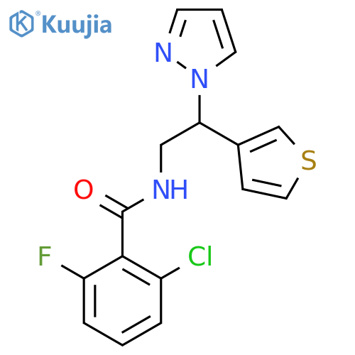 2-chloro-6-fluoro-N-2-(1H-pyrazol-1-yl)-2-(thiophen-3-yl)ethylbenzamide structure