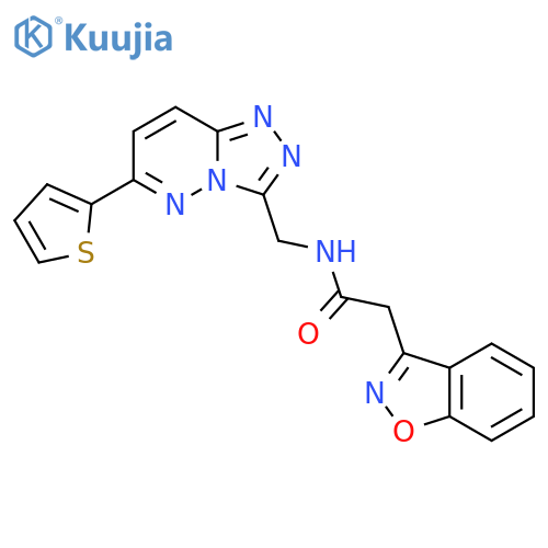 2-(1,2-benzoxazol-3-yl)-N-{[6-(thiophen-2-yl)-[1,2,4]triazolo[4,3-b]pyridazin-3-yl]methyl}acetamide structure