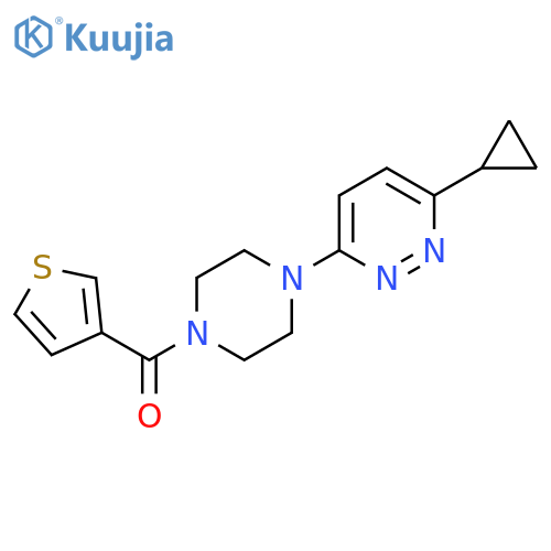 3-cyclopropyl-6-[4-(thiophene-3-carbonyl)piperazin-1-yl]pyridazine structure