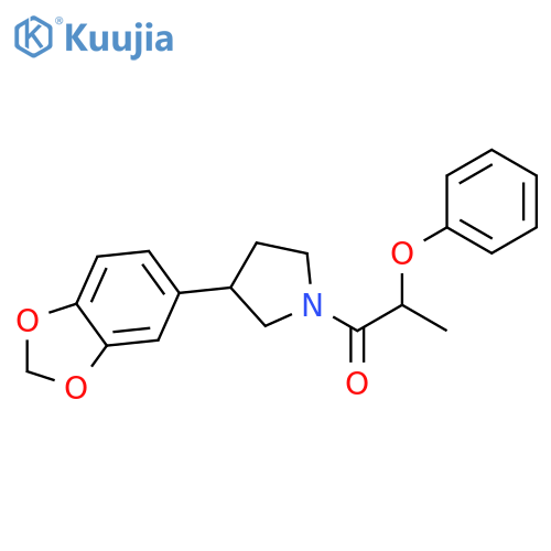 1-[3-(2H-1,3-benzodioxol-5-yl)pyrrolidin-1-yl]-2-phenoxypropan-1-one structure