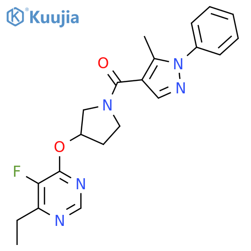 4-ethyl-5-fluoro-6-{[1-(5-methyl-1-phenyl-1H-pyrazole-4-carbonyl)pyrrolidin-3-yl]oxy}pyrimidine structure