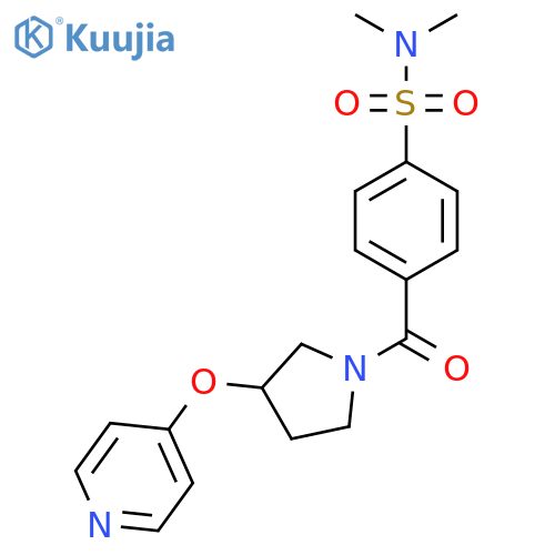 N,N-dimethyl-4-(3-(pyridin-4-yloxy)pyrrolidine-1-carbonyl)benzenesulfonamide structure