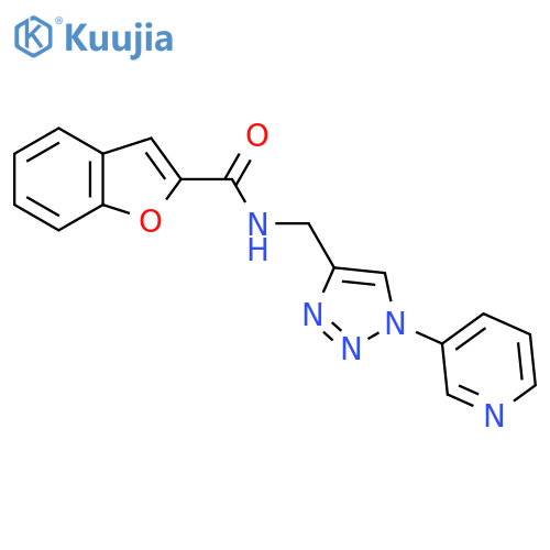 N-{1-(pyridin-3-yl)-1H-1,2,3-triazol-4-ylmethyl}-1-benzofuran-2-carboxamide structure