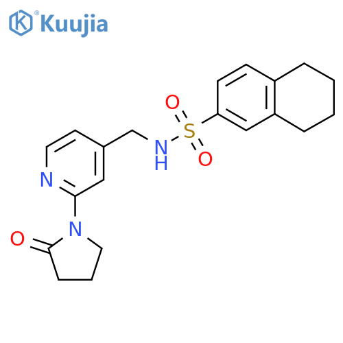 N-{[2-(2-oxopyrrolidin-1-yl)pyridin-4-yl]methyl}-5,6,7,8-tetrahydronaphthalene-2-sulfonamide structure