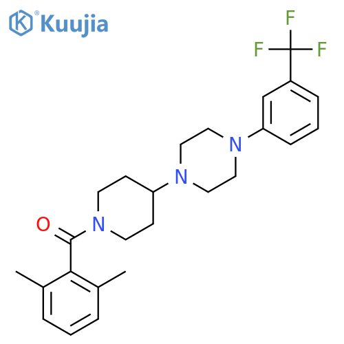 1-[1-(2,6-dimethylbenzoyl)piperidin-4-yl]-4-[3-(trifluoromethyl)phenyl]piperazine structure