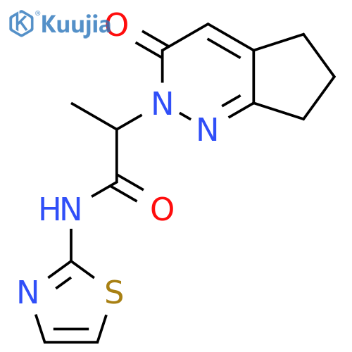 2-{3-oxo-2H,3H,5H,6H,7H-cyclopentacpyridazin-2-yl}-N-(1,3-thiazol-2-yl)propanamide structure