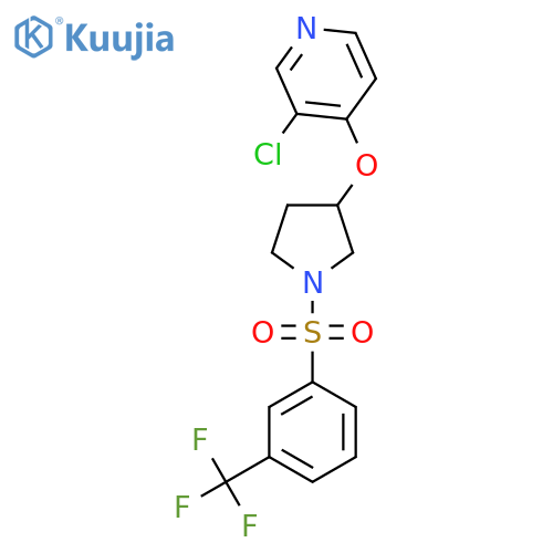 3-Chloro-4-((1-((3-(trifluoromethyl)phenyl)sulfonyl)pyrrolidin-3-yl)oxy)pyridine structure