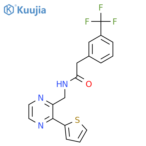 N-{3-(thiophen-2-yl)pyrazin-2-ylmethyl}-2-3-(trifluoromethyl)phenylacetamide structure