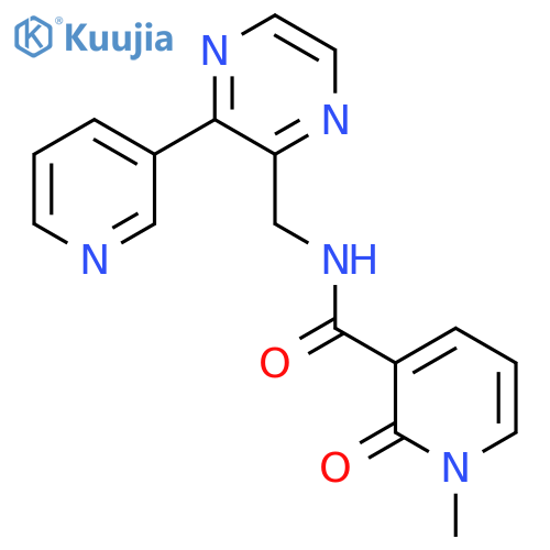 1-methyl-2-oxo-N-{3-(pyridin-3-yl)pyrazin-2-ylmethyl}-1,2-dihydropyridine-3-carboxamide structure